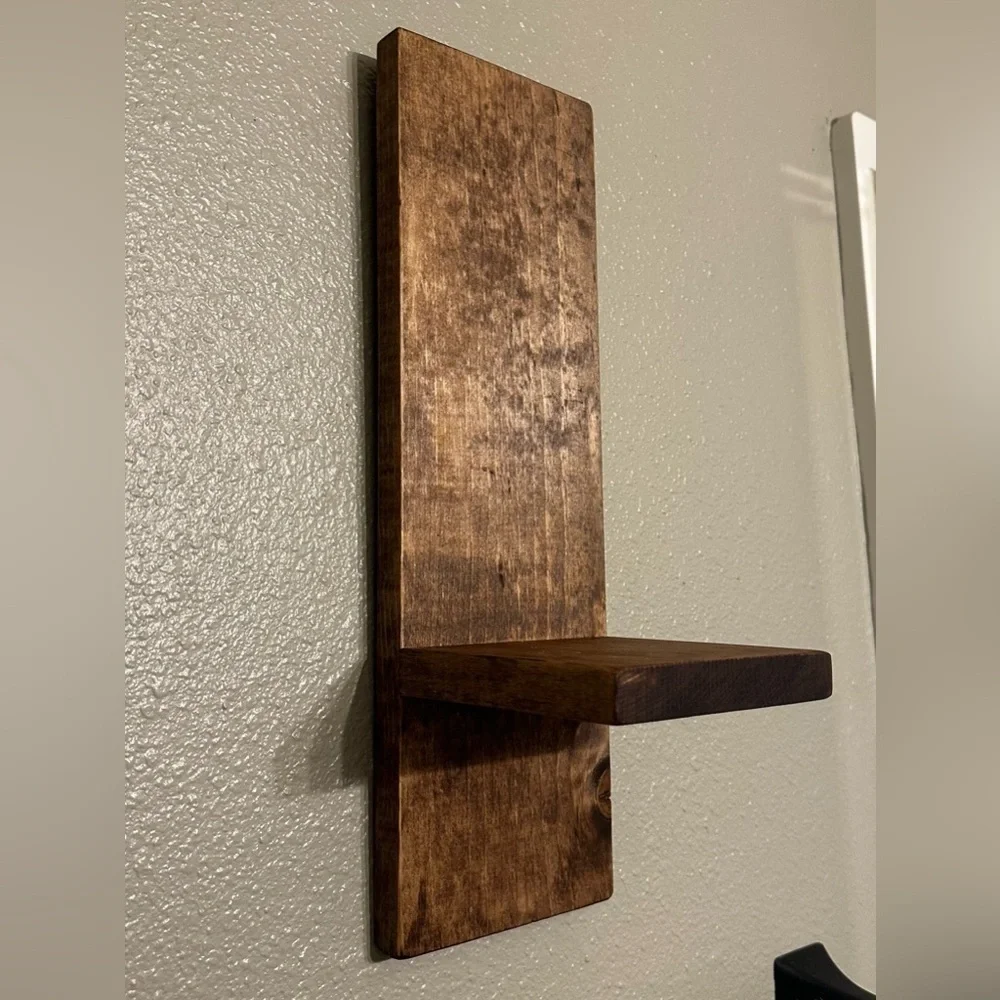 Modern Shape Rustic Pine Wooden Shelf - Picture 4 of 6